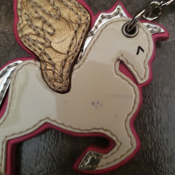 Coach Leather Pegasus Unicorn Keychain FOB~ RARE - Picture 2 of 4